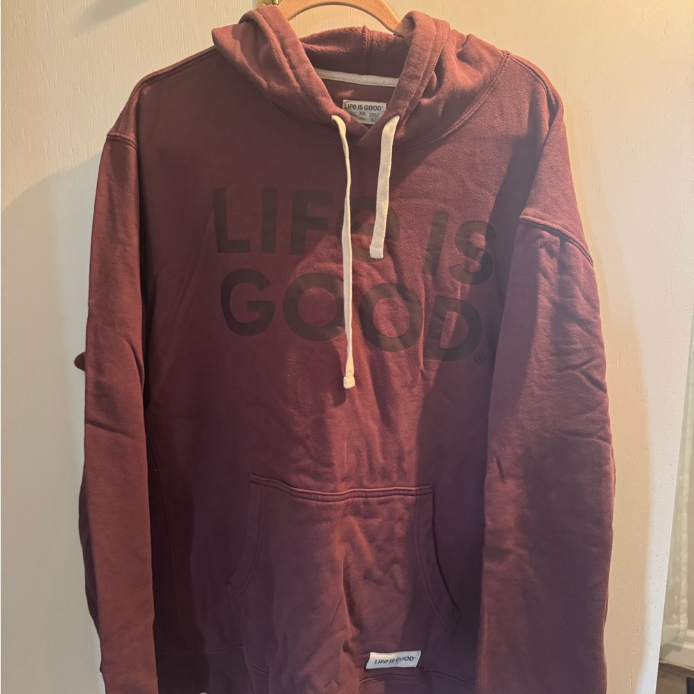Life is Good Men's Maroon Hoodie